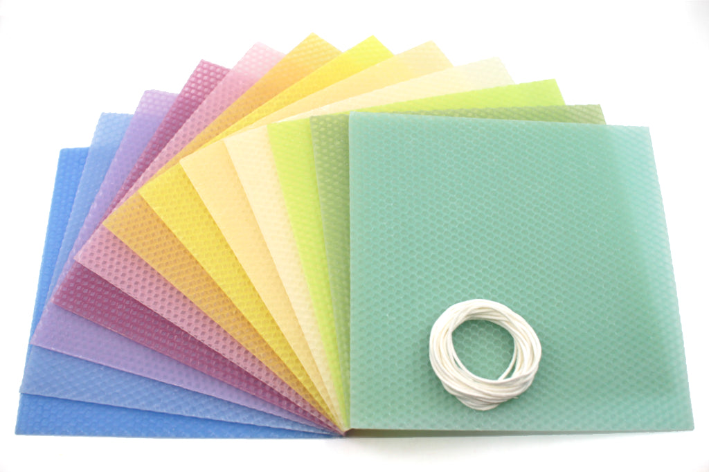 Pastel Rainbow Colors Beeswax Candle Making Kit