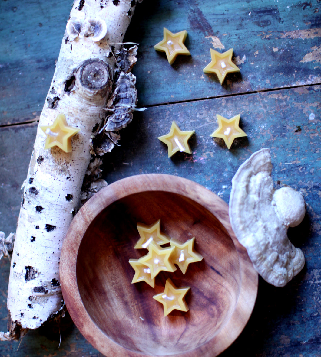 Beeswax Star Candles (Set of 10)