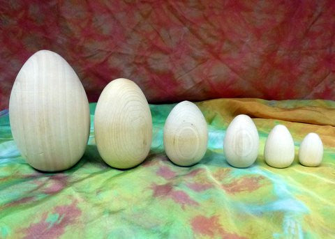 Wooden Eggs - 6 Sizes